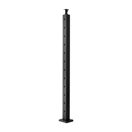 Cable Railing Post 42x1x2 In, 30 Pre-Drilled, Black