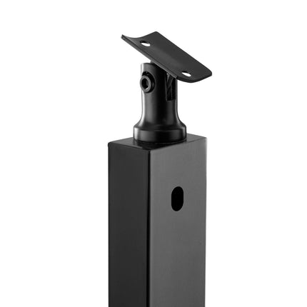 Cable Railing Post, 42x2x2 in, 30 Holes, Black Stainless