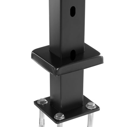 Cable Railing Post, 42x2x2 in, 30 Holes, Black Stainless