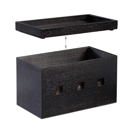 Cable box bamboo black