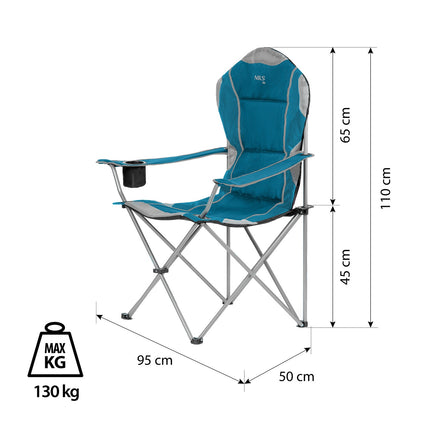 Kempinga krēsls, tirkīza krāsā, salokāms, viegls