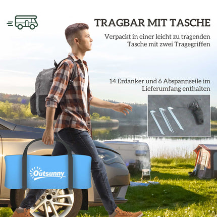 Kempinga telts 4 personām, ūdensizturīga, 2 istabu dizains