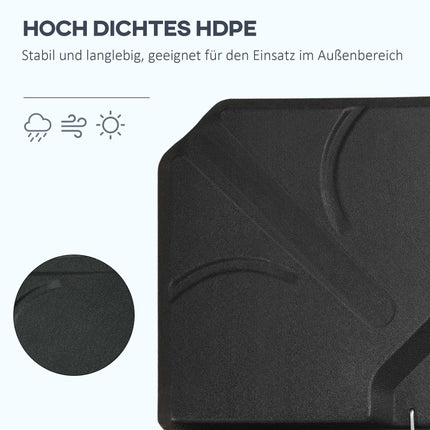 Konsoles formas lietussarga pamatnes atsvari, HDPE, celtspēja 56 kg