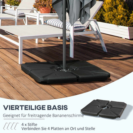 Konsoles formas lietussarga pamatnes atsvari, HDPE, celtspēja 56 kg