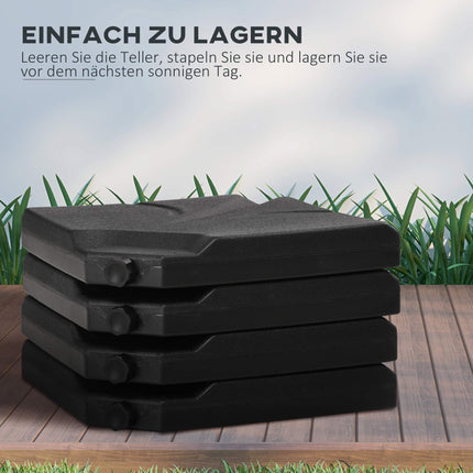 Konsoles formas lietussarga pamatnes atsvari, HDPE, celtspēja 56 kg