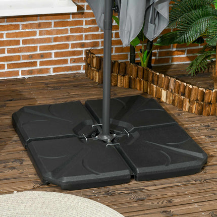 Konsoles formas lietussarga pamatnes atsvari, HDPE, celtspēja 56 kg