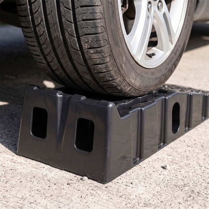 Car Ramps Set of 2 with 5000 kg Load Capacity and Wheel Stop, HDPE, Non-Slip
