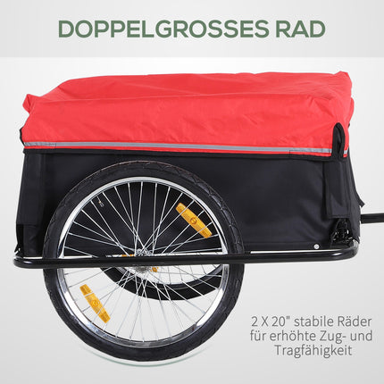 Kravas piekabes transportēšanas piekabe Kravas velosipēda piekabe melna+sarkana