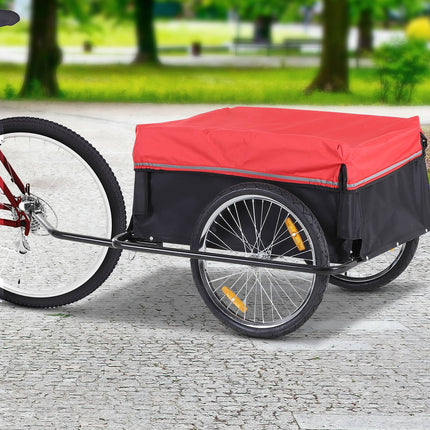 Kravas piekabes transportēšanas piekabe Kravas velosipēda piekabe melna+sarkana