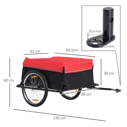 Kravas piekabes transportēšanas piekabe Kravas velosipēda piekabe melna+sarkana