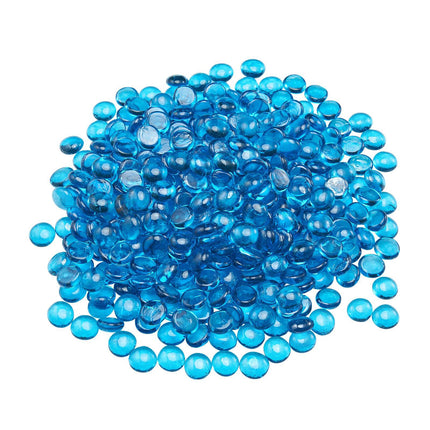 Caribbean Blue Fire Pit Glass Beads, 20 lb, 3/4 in