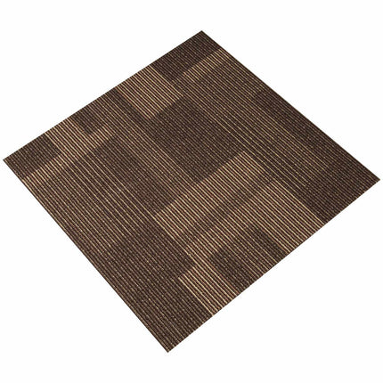 Carpet Tiles, 24x24 In, Padded, 24-Pack, Mixed Brown