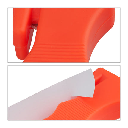Car with emergency hammer and seat belt cutter