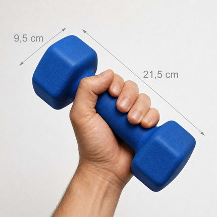 Čuguna hanteļu pāris, ergonomisks rokturis, 1-5 kg