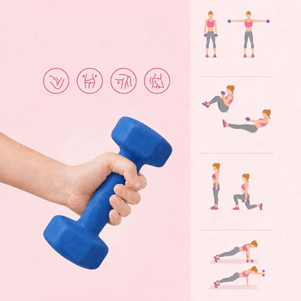 Čuguna hanteļu pāris, ergonomisks rokturis, 1-5 kg