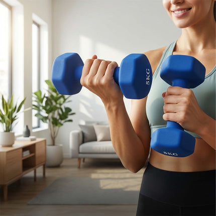 Čuguna hanteļu pāris, ergonomisks rokturis, 1-5 kg