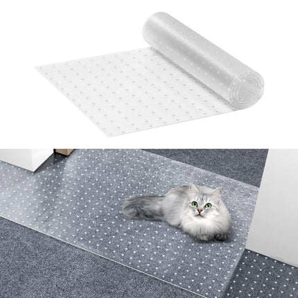 Cat Carpet Protector Mat, PVC Anti-Slip, 15 in x 4 ft