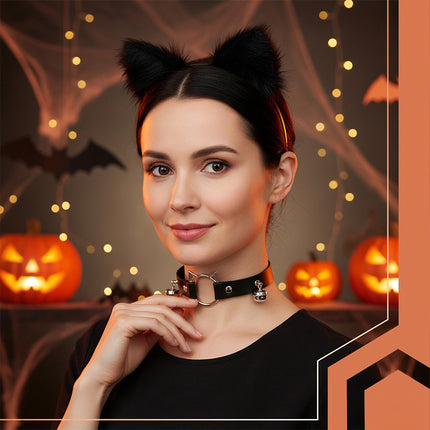 Cat/Fox Costume Set – Black, Tail, Ears, Choker