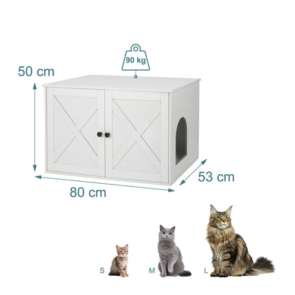 Kaķu pakaišu skapis ar ventilāciju, koka imitācija