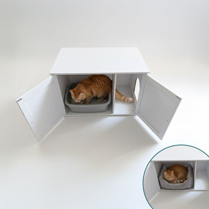 Kaķu pakaišu skapis ar ventilāciju, koka imitācija
