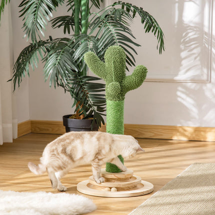 Cat Scratching Post Cactus Design, Sisal & Pine, 60cm