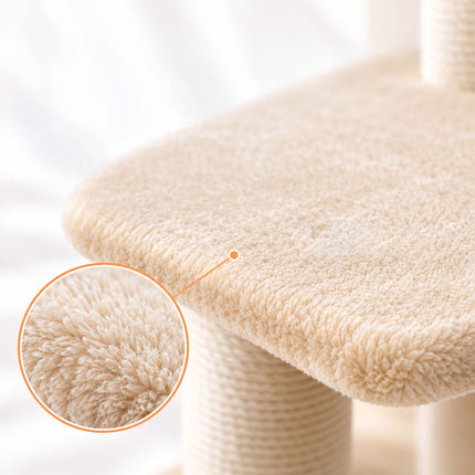 Cat Stairs with 3 Steps and Sisal Posts, 6-in-1 Adjustable – Beige, Max. 40 kg