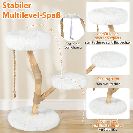 Kaķu māja ar 3 plīša platformām, džutas stabiem, 90 cm