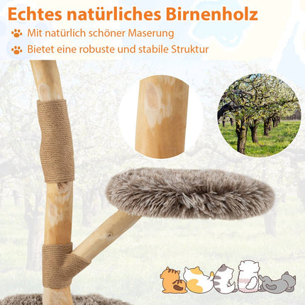 Kaķu māja ar 3 plīša platformām, džutas stabiem, 90 cm