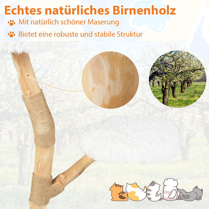 Kaķu māja ar 3 plīša platformām, džutas stabiem, 90 cm