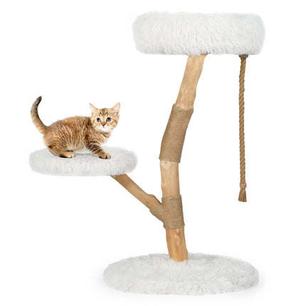 Kaķu māja ar 3 plīša platformām, džutas stabiem, 90 cm