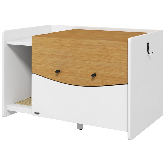 Kaķu skapis kaķu tualetei, kaķu tualetes skapis ar izvelkamu skapi, pakaišu savākšanas paklājiņš, kaķu mājiņa iekštelpām, 78 x 50 x 51 cm, ozols