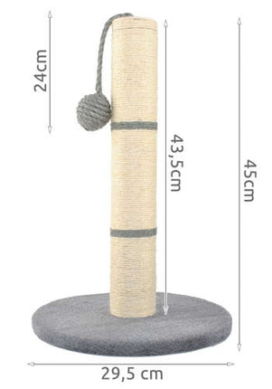 Kaķu skrāpējamais stabs - pelēks stabs, 45 cm