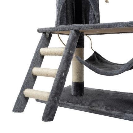 Kaķu māja 141 cm pelēka Purlov 21713