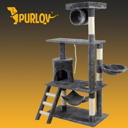 Kaķu māja 141 cm pelēka Purlov 21713