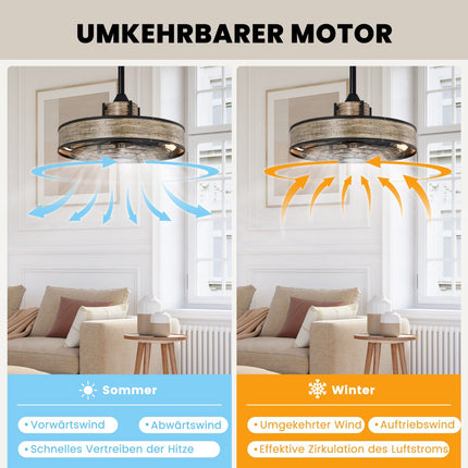 Griestu ventilators ar apgaismojumu, 50 cm, tālvadības pulti un 4 stundu taimeri