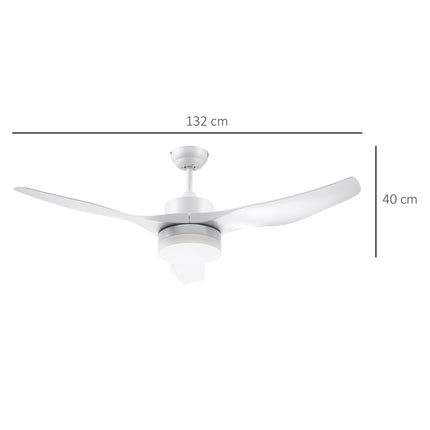 Griestu ventilators ar apgaismojumu, reversīvs LED griestu apgaismojums ar ventilatoru, 6 ātrumi, 3 gaismas krāsas, griestu lampa ar tālvadības pulti, taimeris viesistabai, ēdamistabai, baltā krāsā