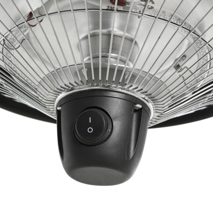 Griestu sildītājs 600W ar ķēdēm, elektriskais, terasēm, alumīnijs, melns, Φ25.5xh21.2Cm