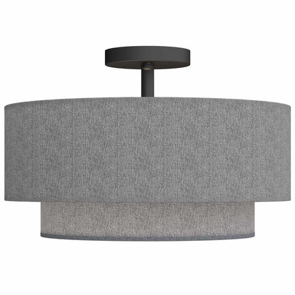Ceiling Light with Double Linen-Look Shades, 3 x E14, Taupe, Black