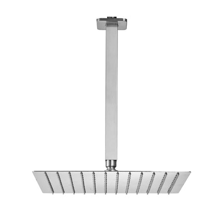 Ceiling-Mount Shower System, 12 in Square, Handheld, Brushed Nickel