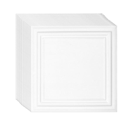 Ceiling Tiles, 20x20 in, 16-Pack Polystyrene Glue-Up