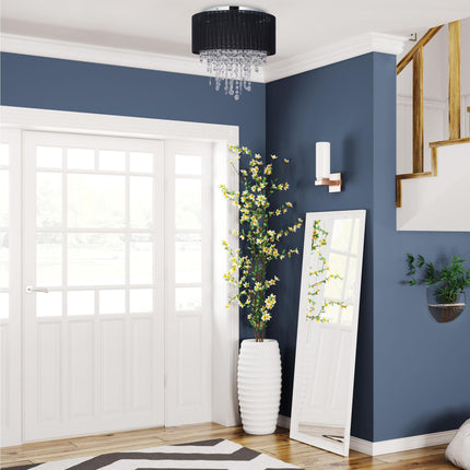 Griestu lampa ar organzas kristālu, melna