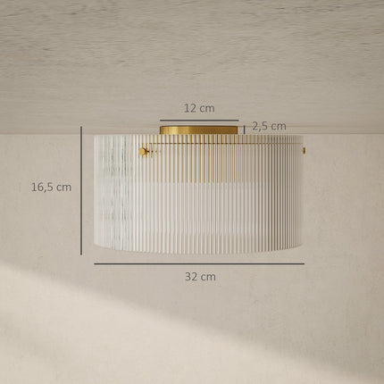 Griestu lampa ar akrila abažūru, metāla, halogēna un LED