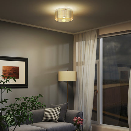 Griestu lampa ar akrila abažūru, metāla, halogēna un LED