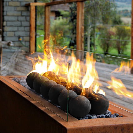 Ceramic Fire Balls, 100mm, 12-Pack, Black for Gas Fire Pits