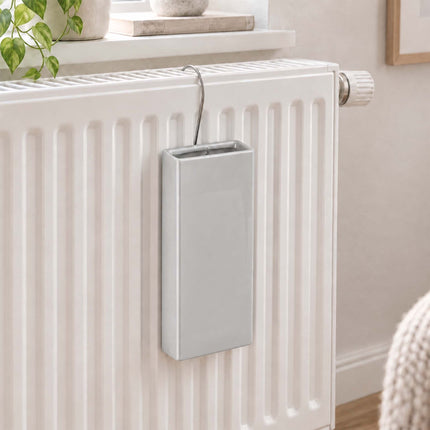 Ceramic Radiator Humidifier Set of 4 with Hooks, 400 ml, Grey