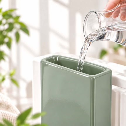 Ceramic Radiator Humidifier Set of 4 with Hooks, 400 ml, Sage Green