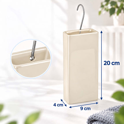 Ceramic Radiator Humidifier Set of 6 with Hooks, 400 ml, Cream