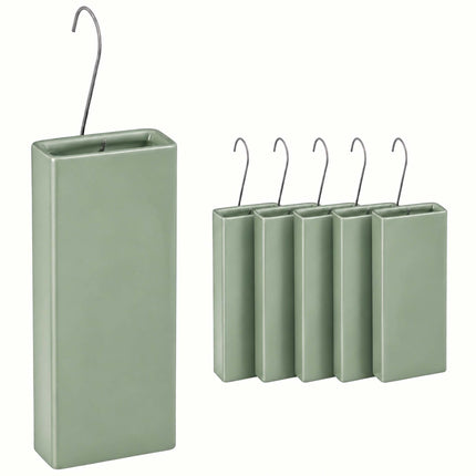 Ceramic Radiator Humidifier Set of 6 with Hooks, 400 ml, Sage Green