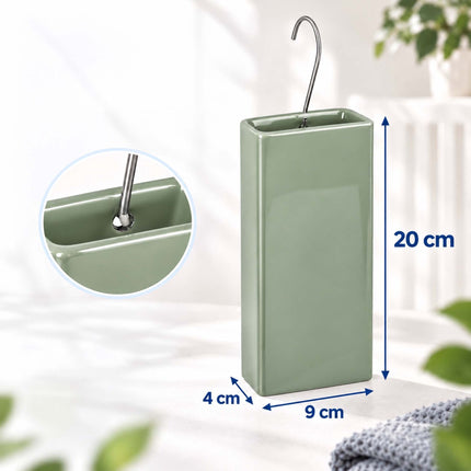 Ceramic Radiator Humidifier Set of 6 with Hooks, 400 ml, Sage Green