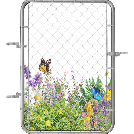 Chain Link Fence Gate, 32 x 46 in, Adjustable Galvanized